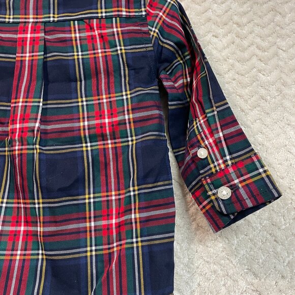 NWT Janie & Jack Infant Boy Tartan Plaid Button Up Long Sleeve Shirt 6-12mos - Picture 4 of 6